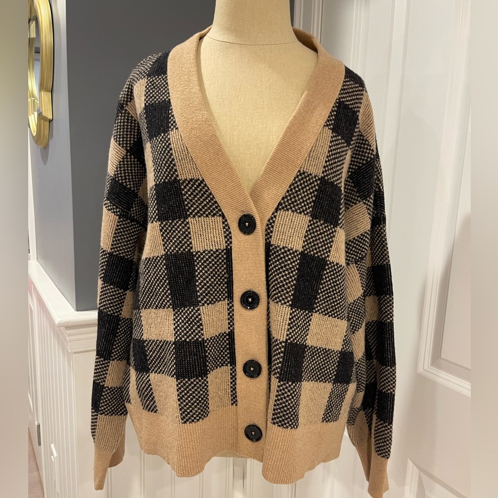Barbour Glendevon Wool Blend Check Cardigan